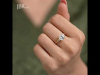 Scalloped Round Lab Grown Diamond Trio Engagement Ring