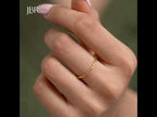 Minimalist Thin Single Moissanite Diamond Wedding Ring