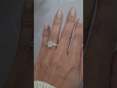 1.00Ct Radiant Lab Diamond Engagement Ring With Matching Eternity Band Set