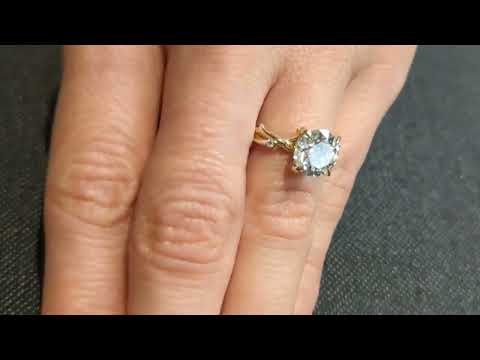 4 CT Round Cut Lab Grown Diamond Nature-Inspired Twig Engagement Ring