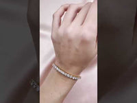 Bracelet de perles en forme de cœur en or 14 carats 