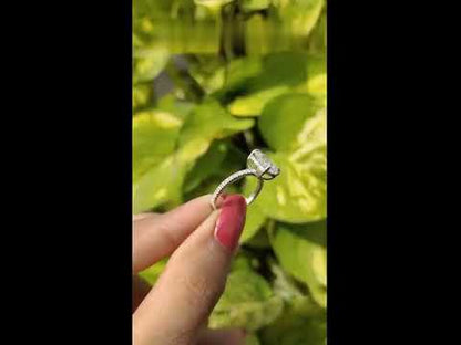 Bague de fiançailles Moissanite à bord solitaire en diamant taille radiant 2.0CT