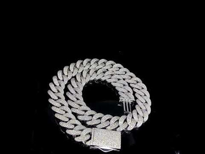 25mm Cuban Link Iced out Hip Hop VVS Moissanite S925 sterling silver Cuban Chain