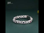 Evil Eye Full Iced Moissanite Diamonds Multicolor Stone Infinity Bracelet