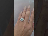 3CT Classic Round Cut Full Halo Moissanite Engagement Ring