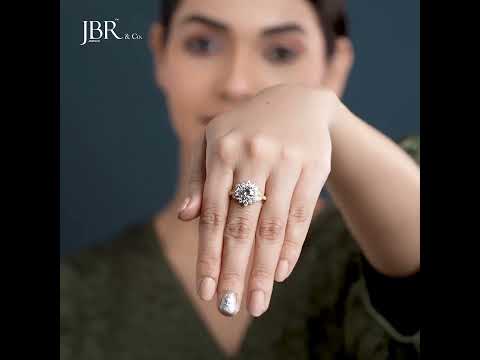 Stunning round lab diamond in floral halo setting Video