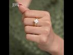 Trellis Three Stone Pear Cut CVD Diamond Ring