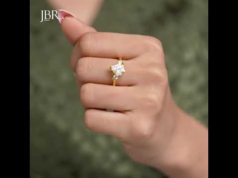 Trellis Three Stone Pear Cut CVD Diamond Ring