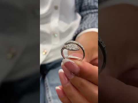 14k White Gold, 1.10 Ct Round Cut Lab Grown Modern Snake Design Diamond Ring Video