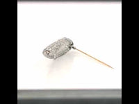 2.50ct Antique Art Deco Moissanite Diamond & 14k White Gold Pin Brooch