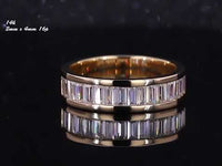 Men's Moissanite Eternity Full 3-Band Princess & Round Moissanite Diamond Band