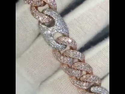 Iced Out Cuban VVS Moissanite Diamond Hip Hop Miami Cuban Men's Bracelet