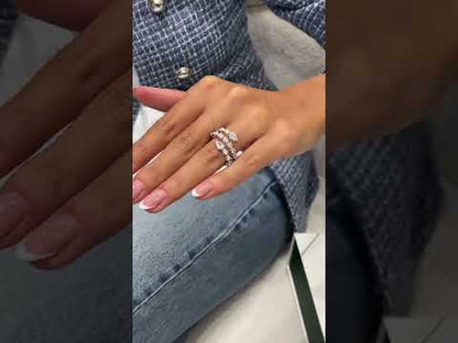 1,00 Karat Asscher-Verlobungsring mit im Labor gezüchtetem Diamanten und Marquise-Akzent