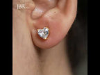 2.00Ct Heart Shape Created Diamond Real 14K Yellow Gold Earrings Studs Screw Back