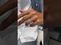 1,00 Karat Asscher-Verlobungsring mit im Labor gezüchtetem Diamanten und Marquise-Akzent