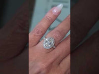 Bague de fiançailles halo vintage en diamant CVD cultivé en laboratoire de taille ovale de 1,00 ct