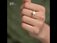 Classic Three Stone Pear Cut Lab Grown Engagement Ring