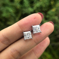 JBR Jeweler Lab Grown earring Princess Cut Lab Grown Diamond Screw Back Earring