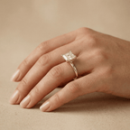 Princess Cut Moissanite Solitaire Ring for Wedding Proposal