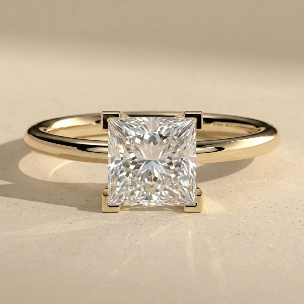 Princess Moissanite Solitaire Ring for Women