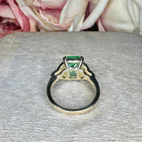 JBR Jeweler Gemstone Engagement Ring Radiant Cut Paraiba Tourmaline & Moissanite Engagement Ring