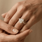 Radiant moissanite bridal ring for anniversary gift