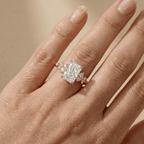 Elegant radiant cut moissanite engagement ring for her