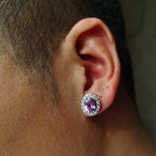 JBR Jeweler Gamestone Earring Real Oval Cut Purple Amethyst Gemstone Stud 3ct+3ct Earring 4 Prong Stud Earring