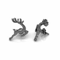 JBR Jeweler Silver Earring Reindeer Christmas Sterling Silver Stud Earrings