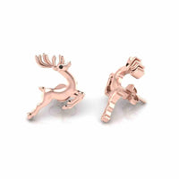 JBR Jeweler Silver Earring Reindeer Christmas Sterling Silver Stud Earrings