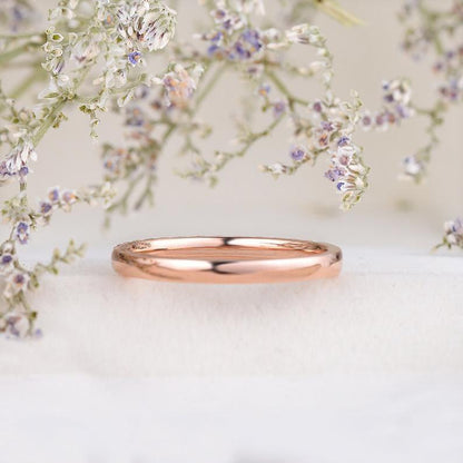 Rose Gold Half Eternity 2mm Wide Stacking Moissanite Wedding Band Gift For Her - JBR Jeweler