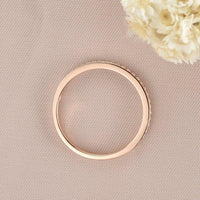 Rose Gold Woman Half Eternity Diamond Art Deco Matching Band Milgrain Dainty Wedding Band - JBR Jeweler