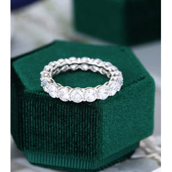 Round Cut 3.00mm Moissanite White Gold Wedding Band For Women Promise Gift - JBR Jeweler