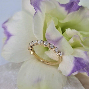 Round Cut Flushing Eternity Lab-Grown Diamond Wedding Ring Band - JBR Jeweler