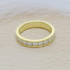 Round Cut Lab Grown-CVD Diamond Channel Setting Wedding Band Ring - JBR Jeweler