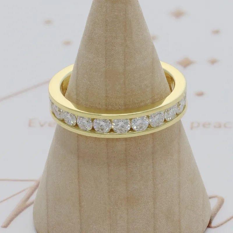 Round Cut Lab Grown-CVD Diamond Channel Setting Wedding Band Ring - JBR Jeweler