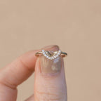 Round Cut Lab Grown-CVD Diamond Curved Wedding Band - JBR Jeweler