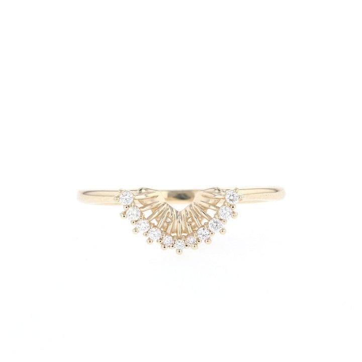 Round Cut Lab Grown-CVD Diamond Curved Wedding Band - JBR Jeweler