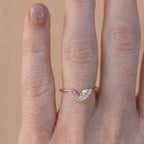 Round Cut Lab Grown-CVD Diamond Curved Wedding Band - JBR Jeweler