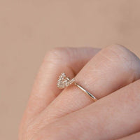 Round Cut Lab Grown-CVD Diamond Curved Wedding Band - JBR Jeweler