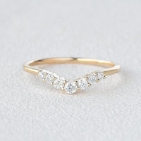 Round Cut Lab Grown-CVD Diamond Delicate Wedding Band - JBR Jeweler