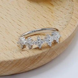 Round Cut Lab Grown-CVD Diamond floral Dainty Wedding Ring - JBR Jeweler