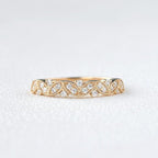 Round Cut Lab Grown-CVD Diamond Floral Vintage Wedding Band Ring - JBR Jeweler