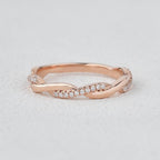 JBR Jeweler Lab Grown Wedding Ring Round Cut Lab Grown-CVD Diamond Infinity Twist Wedding Band Ring