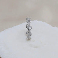 JBR Jeweler Lab Grown Wedding Ring Round Cut Lab Grown-CVD Diamond Linking Wedding Band for Gift