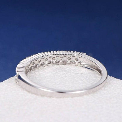 JBR Jeweler Lab Grown Wedding Ring Round Cut Lab Grown-CVD Diamond Milgrain Bead Wedding Band