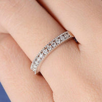 JBR Jeweler Lab Grown Wedding Ring Round Cut Lab Grown-CVD Diamond Milgrain Bead Wedding Band