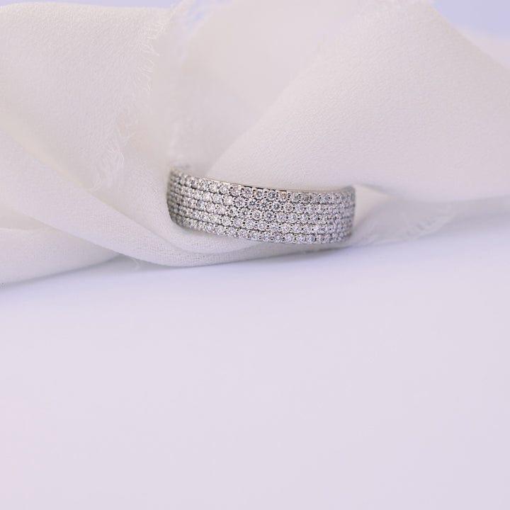 Round Cut Lab Grown-CVD Diamond Pave Set Full Eternity Wedding Band - JBR Jeweler