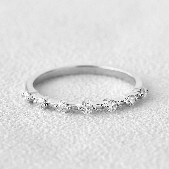 Round Cut Lab Grown-CVD Diamond Station Wedding Band - JBR Jeweler