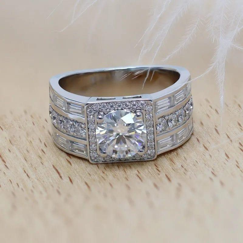 Round Cut Lab Grown-CVD Diamond Unisex Bold Engagement Ring - JBR Jeweler